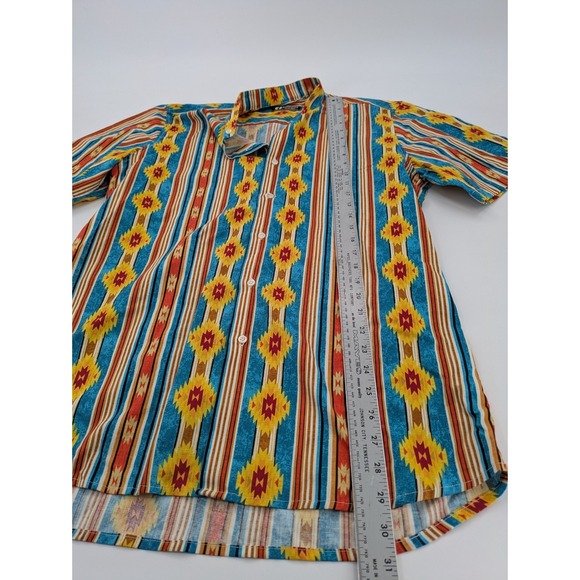 Paco Roca Western Shirt Men's Size 42 Aztec Tribal Native - Picture 2 of 7